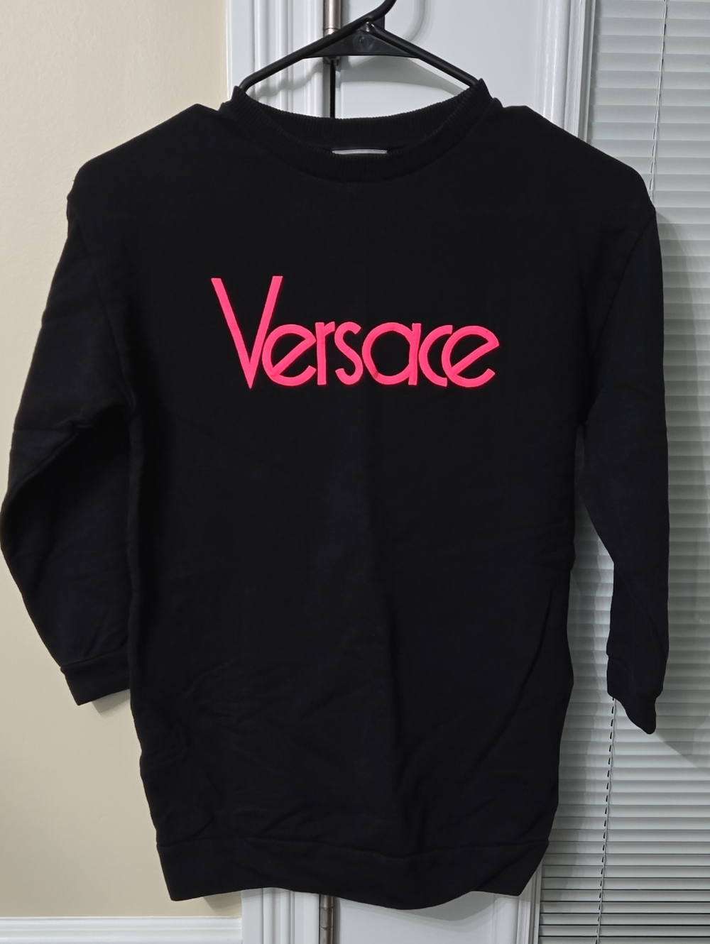 Versace Kids Black Sweatshirt with Hot Pink Logo